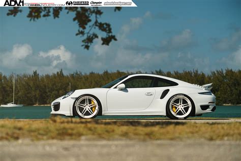 White Porsche 911 Turbo S On Adv1 Wheels Is A Joy To Look At Vr World