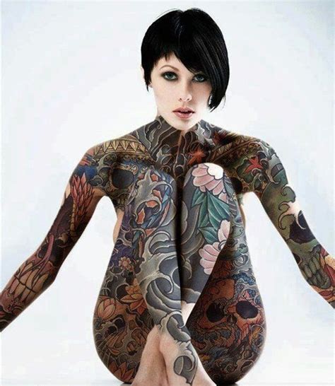 Sexy Nude Girl With Beautiful Full Body Tattoos Tattoos