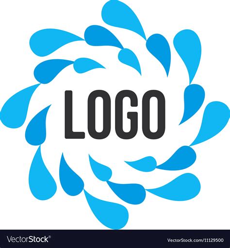 Isolated Abstract Blue Water Drops Circle Logo Vector Image