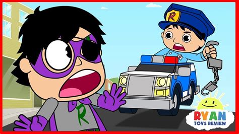 Scientist ryan, moe, and gus build a real working robot called robot ryan for a. Ryan Police Officer helps find all the toys | Cartoon ...
