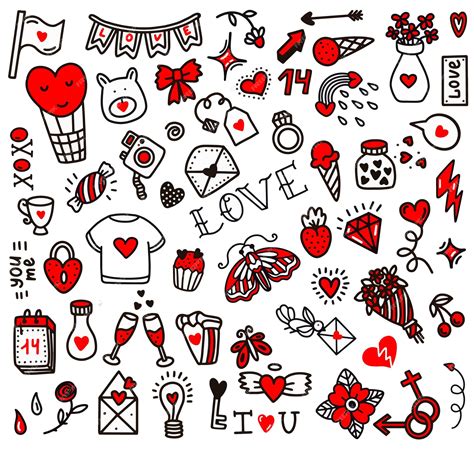 Premium Vector Valentines Day Love Doodlesvector Illustration In