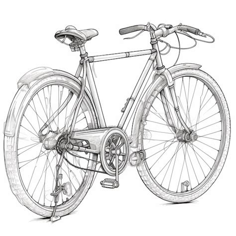 Premium Ai Image A Drawing Of A Bicycle With A Basket On The Back Generative Ai