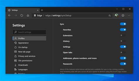 Microsoft Tests New Sync Features For Edge Canary On Windows 10
