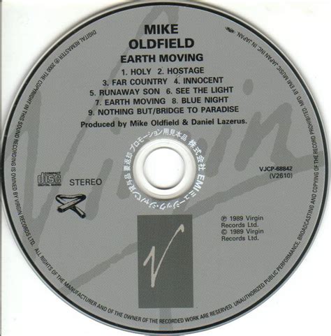 Earth Moving Emi Music Japan Cd Mike Oldfield Worldwide Discography