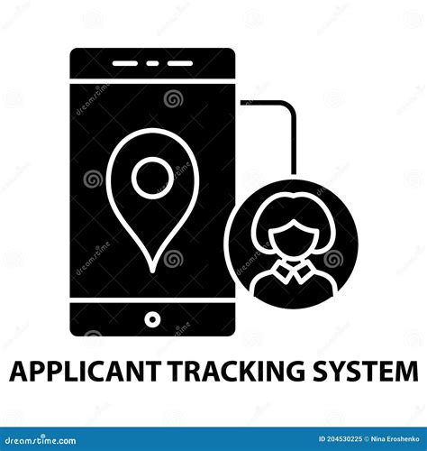Applicant Tracking System Icon Black Vector Sign With Editable Strokes