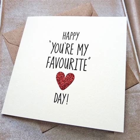 Youre My Favourite Glitter Heart Anniversary Card By Be Good Darcey
