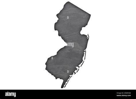 Map Of New Jersey On Dark Slate Stock Photo Alamy
