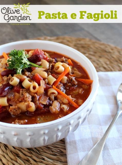 Freezer Meal Recipes Olive Garden Copycat Pasta E Fagioli