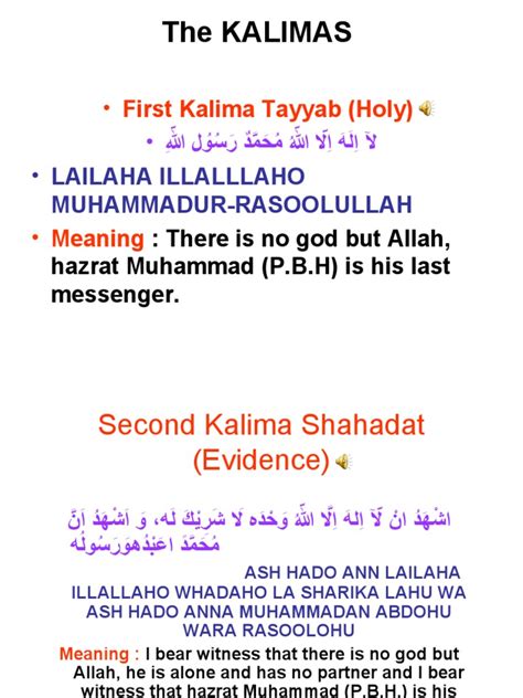 The Kalimas First Kalima Tayyab Holy Pdf God In Islam