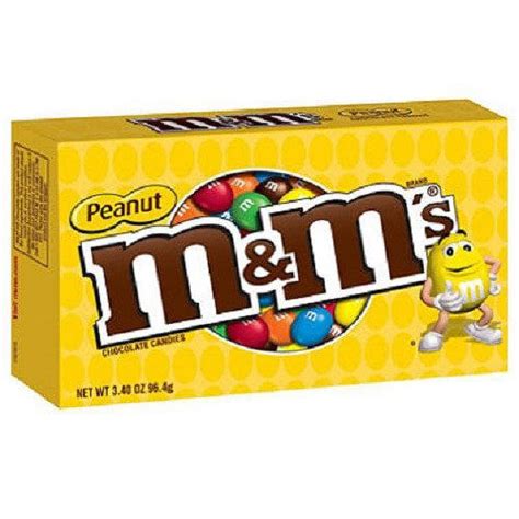 Mandms Peanut Milk Chocolate Candies Theater Box 34 Oz Box 12 Ct