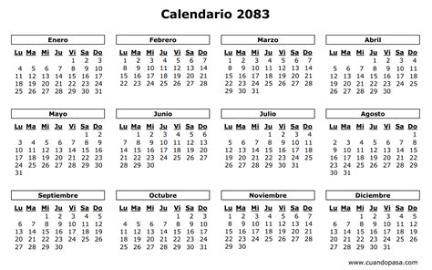 Calendario 2083