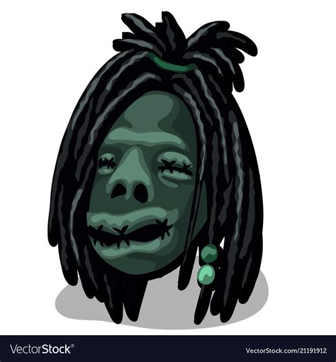 A Shrunken Head Isolated On White Background Vector Image
