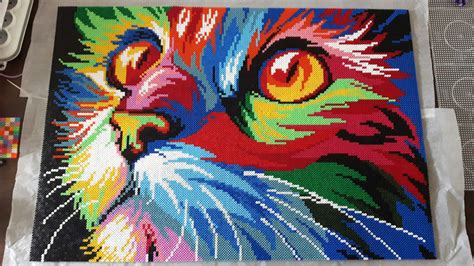 Rainbow Cat Hama Beads Pixel Art Art Rainbow Cat