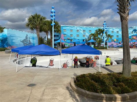 Photos Big Blue Pool Closed And Drained For Refurbishment At Disneys