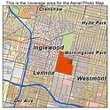 Aerial Photography Map of Inglewood, CA California