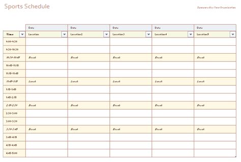 9 Free Sports Schedule Templates In Ms Word And Ms Excel