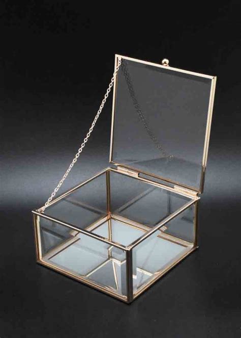 Glass Gold Trim Square Decor Box Knick Knacks Australia