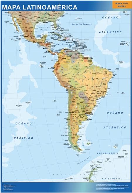 Latin America Framed Map Vector World Maps