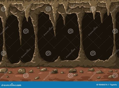 Cartoon The Cave With Stalactites Stock Vector Illustration Of Cave