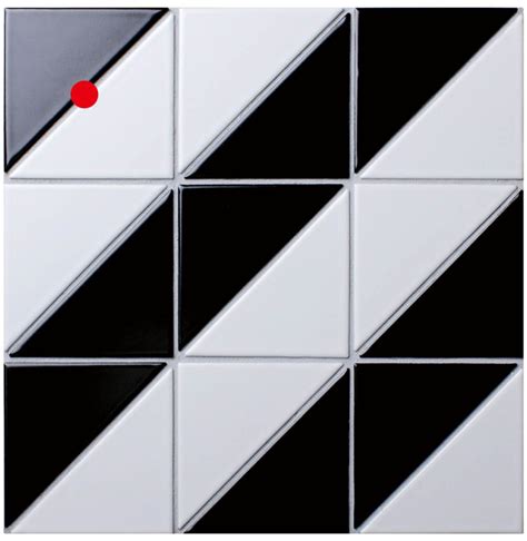 4 Fiddle Pattern Black White Matte Porcelain Geometric Tile Ant Tile