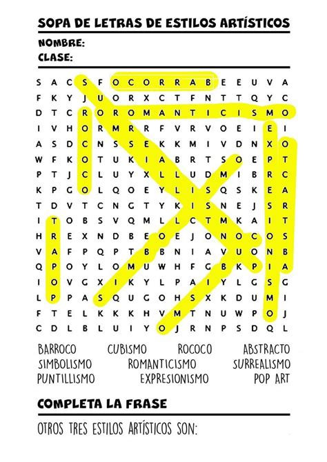 Sopa de letras 2022 1º eso Rococo Pop Art Periodic Table Diagram