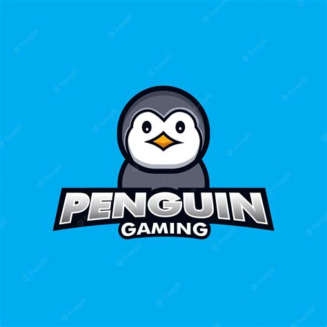 Premium Vector Cute Penguin Mascot Gaming Logo