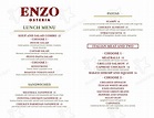 Menu at Enzo Osteria restaurant, Ridgeland