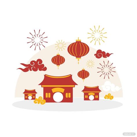 Cartoon Chinese New Year Vector In Illustrator Svg  Eps Png