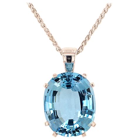 52 Carat Aquamarine Diamond Pendant For Sale At 1stdibs