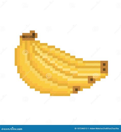 Banana Pixel Art Fruit Pixelated Old Game Graphics 8 Bit Big Vector
