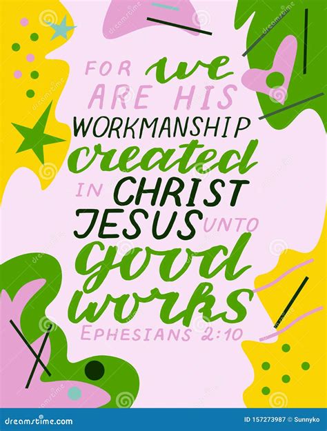 Hand Lettering With Bible Verse We Are His Workmanship Created In