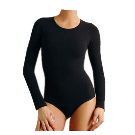 Thin Section Sexy Women Long Sleeve Round Neck Snap Crotch Leotard Soft