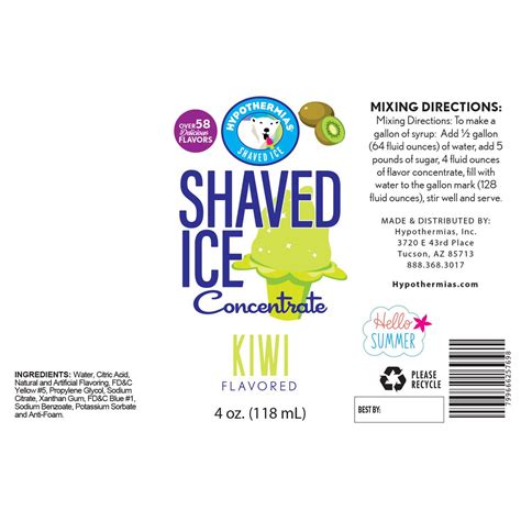 this unique shaved ice flavor is tangy sweet and refreshing the flavor of a kiwi is sometimes