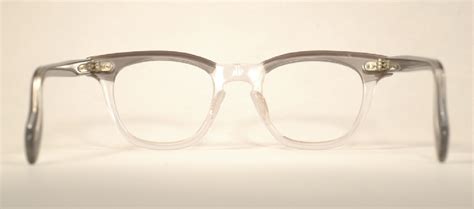 Optometrist Attic Vintage S C Men S Slate Clear Plastic Eyeglasses