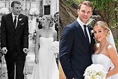 Manuel Neuer walks down the aisle with crutches as he marries Nina ...