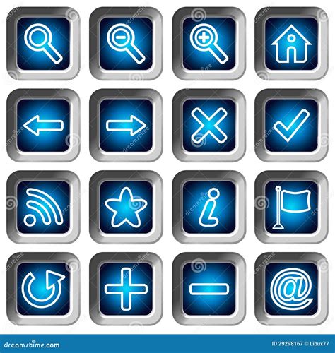 Square Icons Set Navigation Buttons Royalty Free Stock Photography