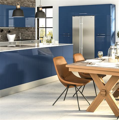 This is especially true with white cabinets, which are a top seller in high gloss and give the kitchen a light and bright appearance. Zurfiz Ultragloss Baltic Blue High Gloss Acrylic Kitchen ...