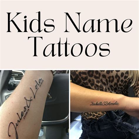 57 Sweetest Kids Name Tattoos With Ideas