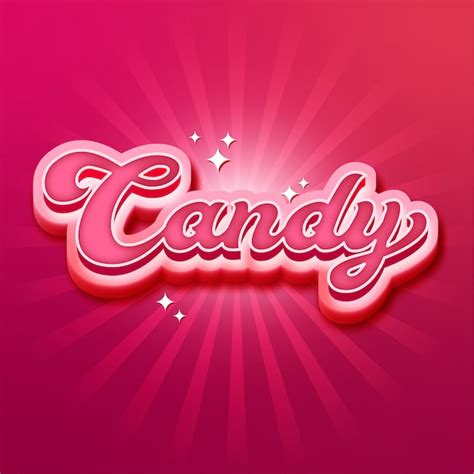 Candy 3d Font Effect Lettering Premium Vector