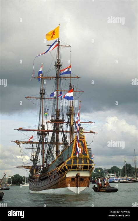 The Netherlands Amsterdam Replica Of 17th Century Ship Used For East