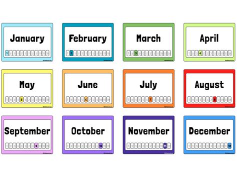 Free Printable Months Of The Year Flashcards Calendar Template 2023