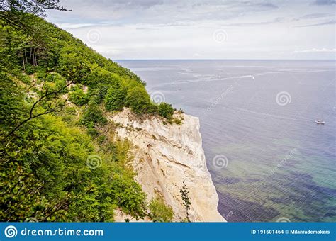 Cliffs With Forest Overlooking The Ocean In Mons Klint In Denmark
