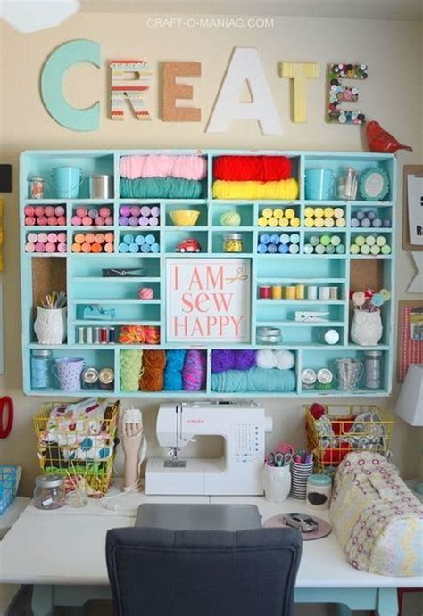 45 Gorgeous Colourful Organizing Sewing Room Ideas For Inspiration