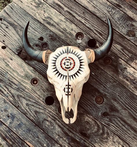 17 Painted Buffalo Skull Mikhailafara
