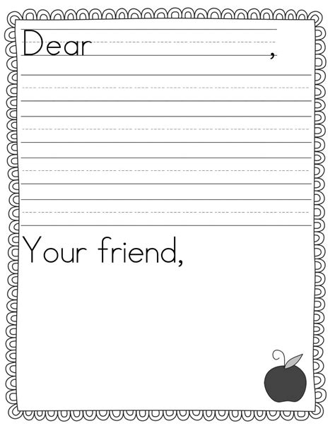 friendly letter template  grade theveliger