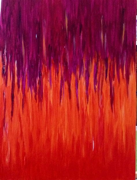 An Orange And Purple Abstract Painting On Canvas