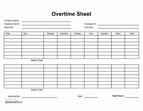 Overtime Sheet in Excel (Simple)