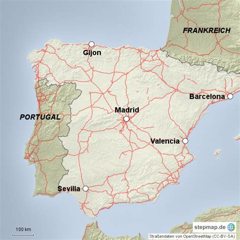 Die regierung führt deshalb strenge maßnahmen ein. Andalusien Spanien Karte , amtlich königreich spanien, spanisch reino de españa . StepMap - Karte Spanien mit Autobahnen - Landkarte für Spanien