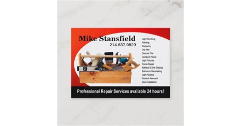 Home Repair Handyman Business Card Zazzle