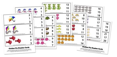 Clothes Pin Number Cards K4 And Prek Learning Centers Preschool